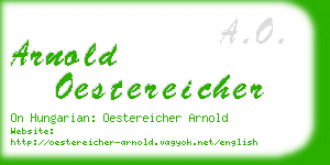 arnold oestereicher business card